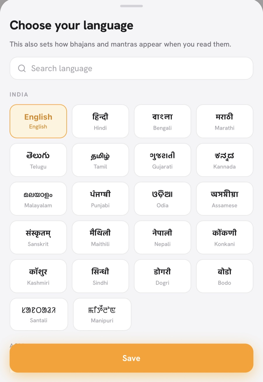 Choose your language — 23 Indian languages from Hindi to Manipuri
